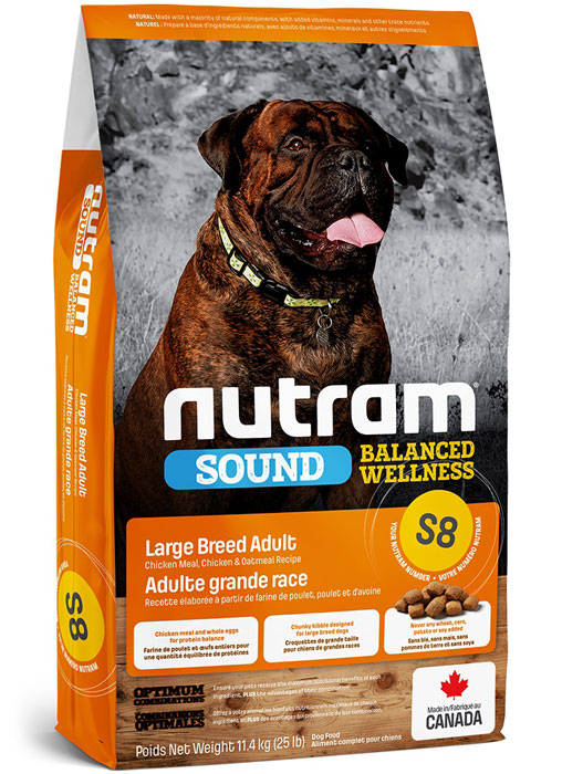 NUTRAM S8 Sound Balanced Wellness Large Breed Adult Dog, корм для дорослих собак великих порід
