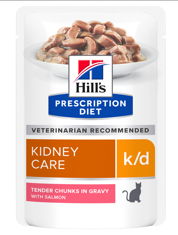 Hill’s Prescription Diet k/d Влажный корм для кошек поддержка функции почек, с лососем пауч