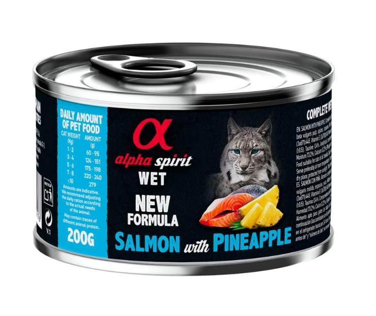 Alpha Spirit Salmon with Pineapple – влажный корм с лососем и ананасами для взрослых котов