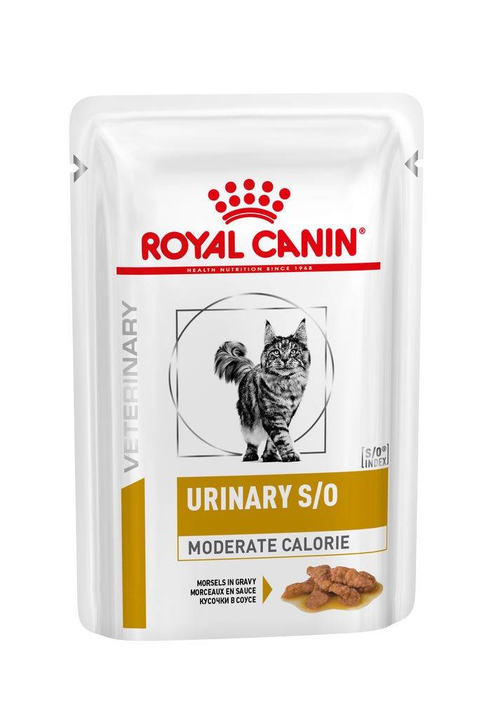 ROYAL CANIN URINARY S/O MODERATE CALORIE wet in gravy – лечебный влажный корм, кусочки в соусе, для взрослых котов при заболеваниях нижних мочевыводящих путей 