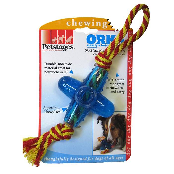 PETSTAGES ORKA JACK W / ROPE – игрушка Oрка Джек с канатиком для собак