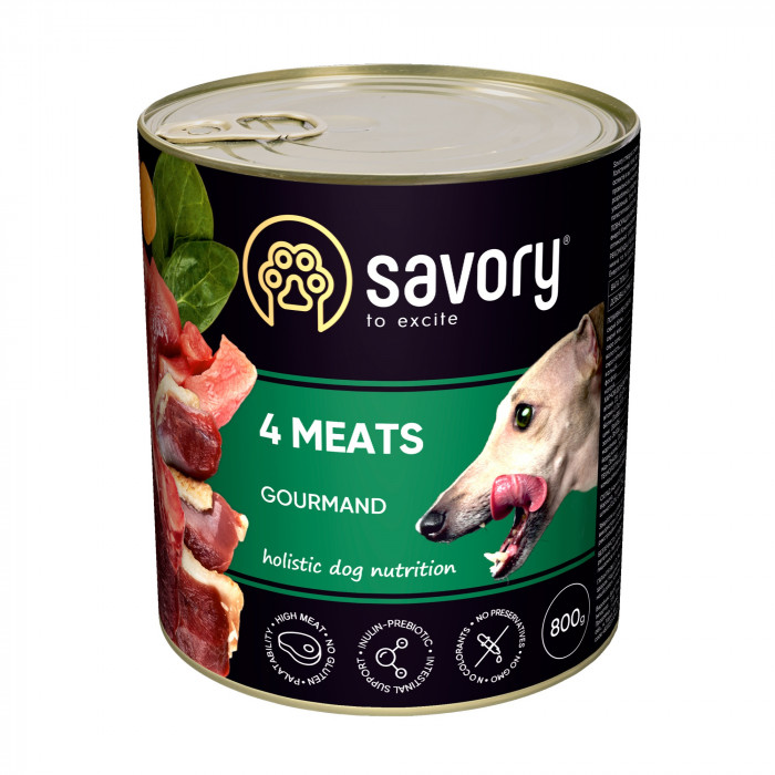 Savory Dog Gourmand 4 meats – паштет з чотирма видами м'яса для собак-гурманів