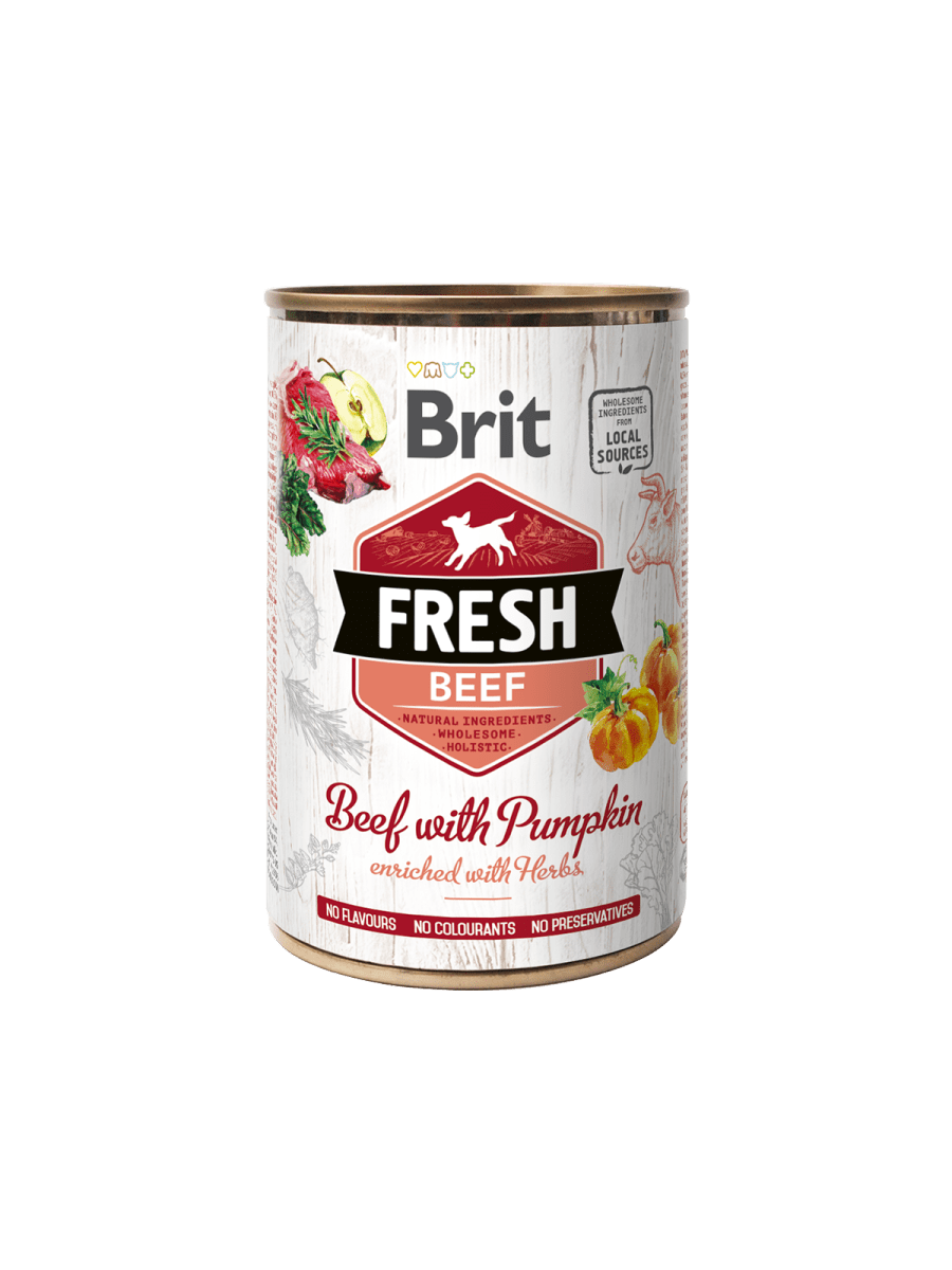 BRIT FRESH BEEF WITH PUMPKIN – консервы с говядиной и тыквой для взрослых собак