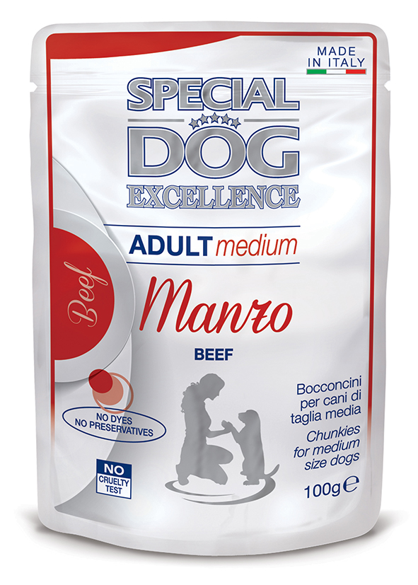 Monge Special Dog Medium Adult with Beef - мясные кусочки для собак средних пород с говядиной