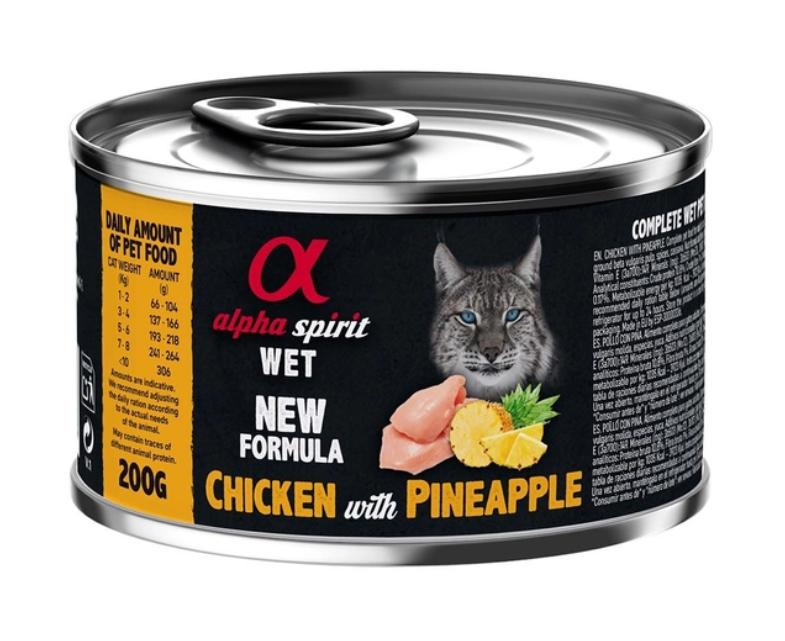 Alpha Spirit Chicken with Paineapple – влажный корм с курицей и ананасами для взрослых котов