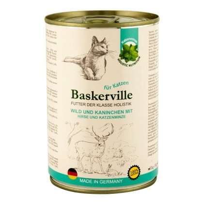 BASKERVILLE HOLISTIC вологий корм з олениною, пшоном і котячою м'ятою для дорослих котів