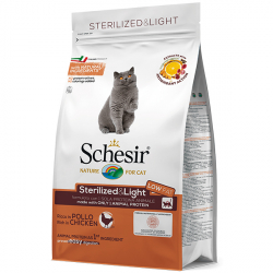Schesir Cat Sterilised & Light — сухой монопротеиновый корм для котов 