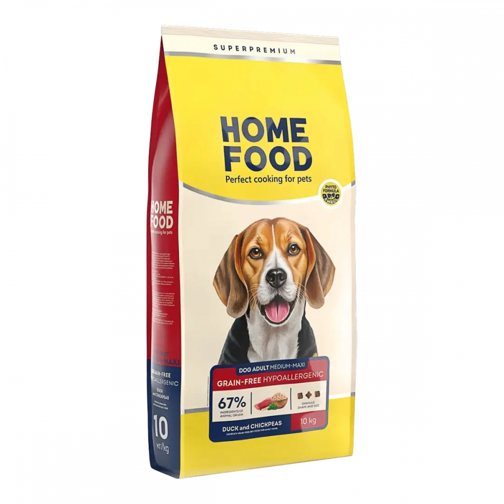 Home Food Adult Medium/Maxi - Сухий беззерновой гіпоалергенний корм «М'ясо качки з нутом та овочами» для дорослих собак середніх та великих порід