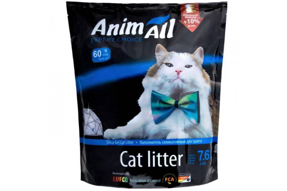 AnimAll  "Кристали аквамарину" – силікагелевий наповнювач для котячих туалетів 