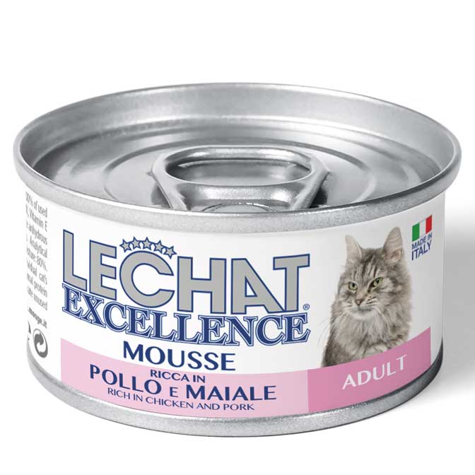 Monge Lechat Cat Mousse Adult Pork and Chicken - мус зі свининою та куркою для дорослих котів