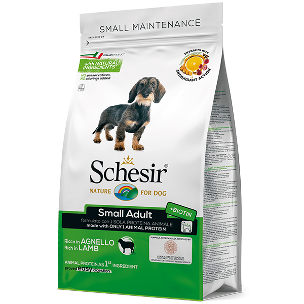 Schesir Dog Small Adult Lаmb – сухий монопротеїновий корм з ягням для собак малих порід