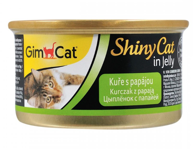 GimCat Shiny Cat курица и папайя  – влажный корм с курицей и папайей в желе для кошек