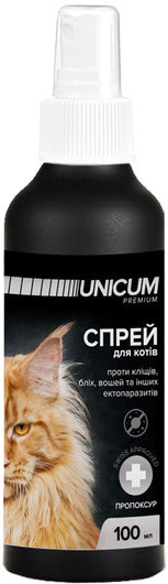 UNICUM premium Спрей от блох и клещей  для котов
