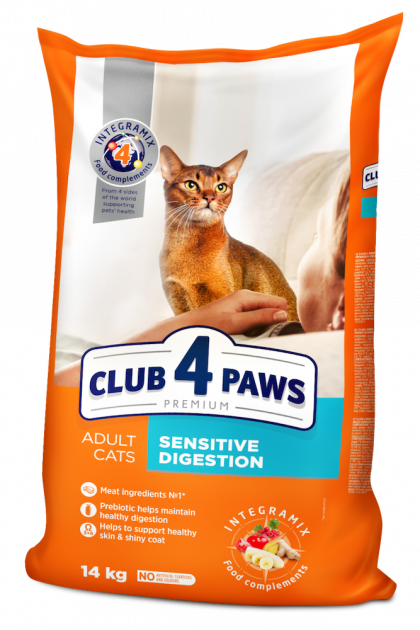 CLUB 4 PAWS PREMIUM SENSITIVE DIGESTION  – сухий корм для дорослих котів з чутливим травленням