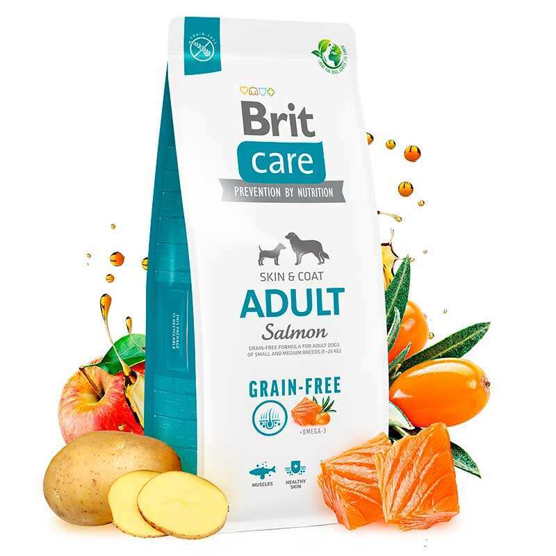 Brit Care Dog Grain-free Adult - Сухой беззерновой корм с лососем для собак малых и средних пород