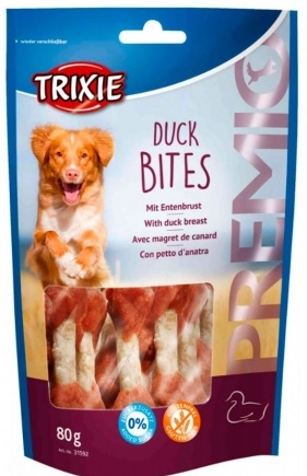 Trixie Premio Duck Bites – лакомство с мясом утки и сыромятной кожей для собак