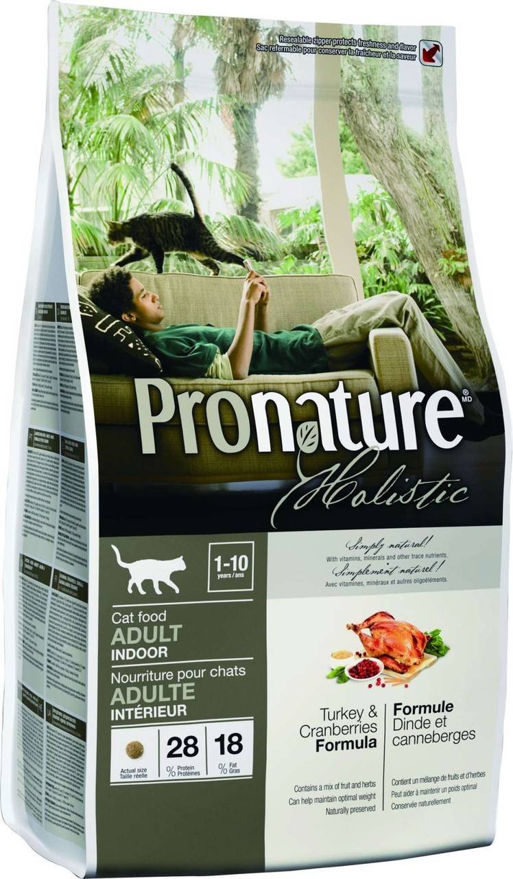Pronature Holistic сухой корм для взрослых котов с индейкой и клюквой