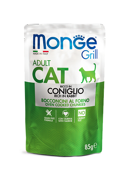 MONGE GRILL WITH RABBIT ADULT — влажный корм с кроликом для взрослых кошек