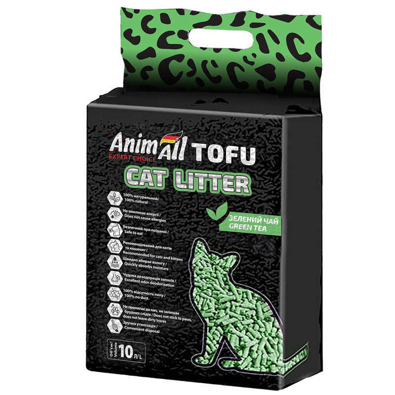 ANIMALL TOFU соєвий наповнювач для кошачого туалету з ароматом зеленого чаю