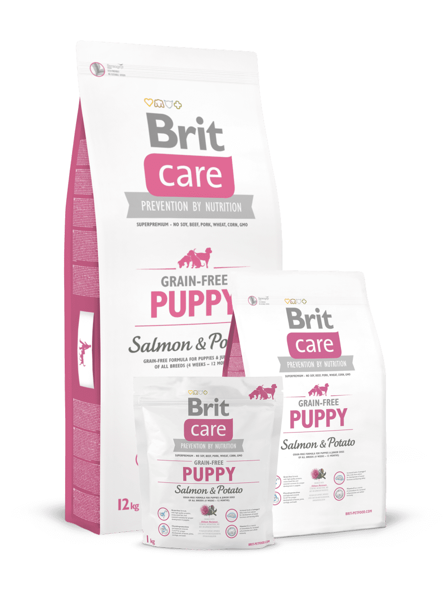 BRIT CARE GRAIN FREE PUPPY SALMON & POTATO – беззерновой сухой корм с лососем и картофелем для щенков всех пород
