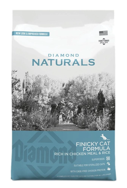 Diamond Naturals Finicky Cat Chicken&Rice – сухой корм с мясом курицы и рисом для требовательных и стерилизованных кошек на всех стадиях жизни