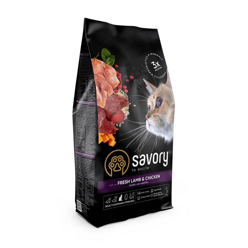 Savory Adult Cat Steril Fresh Lamb and Chicken – сухий корм з ягнятиною і курятиною для стерилізованих котів
