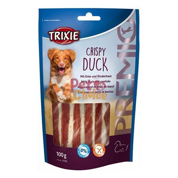 Trixie Premio Crispy Duck – лакомство с мясом утки и из сыромятной кожи для собак