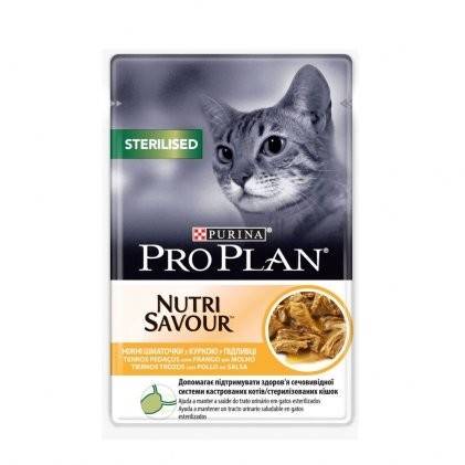 PURINA PRO PLAN STERILISED NUTRISAVOUR влажный корм для стерилизованных котов с курицей