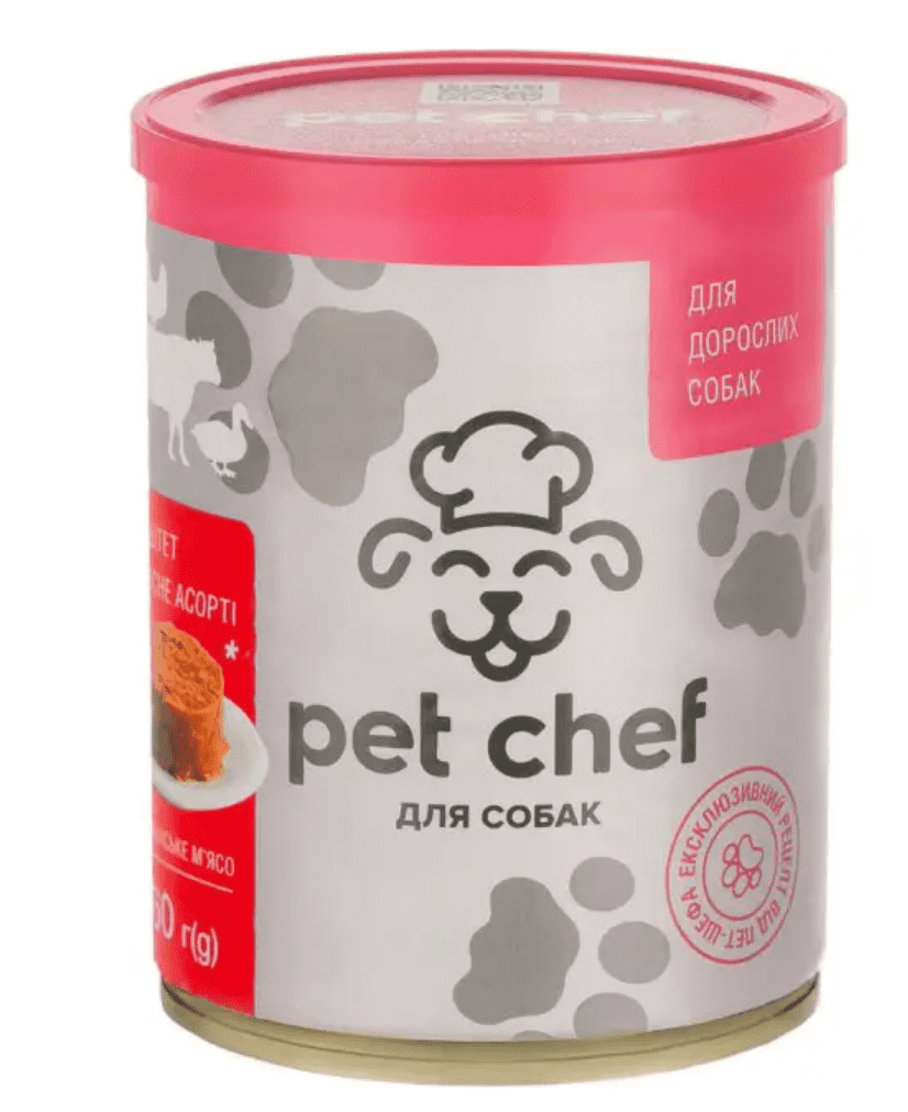 Pet Chef м'ясне асорті - Мясний паштет для дорослих собак