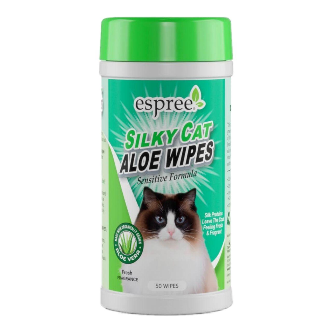 Espree Silky Cat Aloe Wipes – влажные салфетки для груминга кошек
