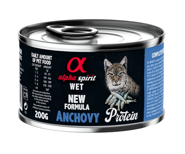 Alpha Spirit ANCHOVY – влажный корм для взрослых котов всех пород с анчоусами 