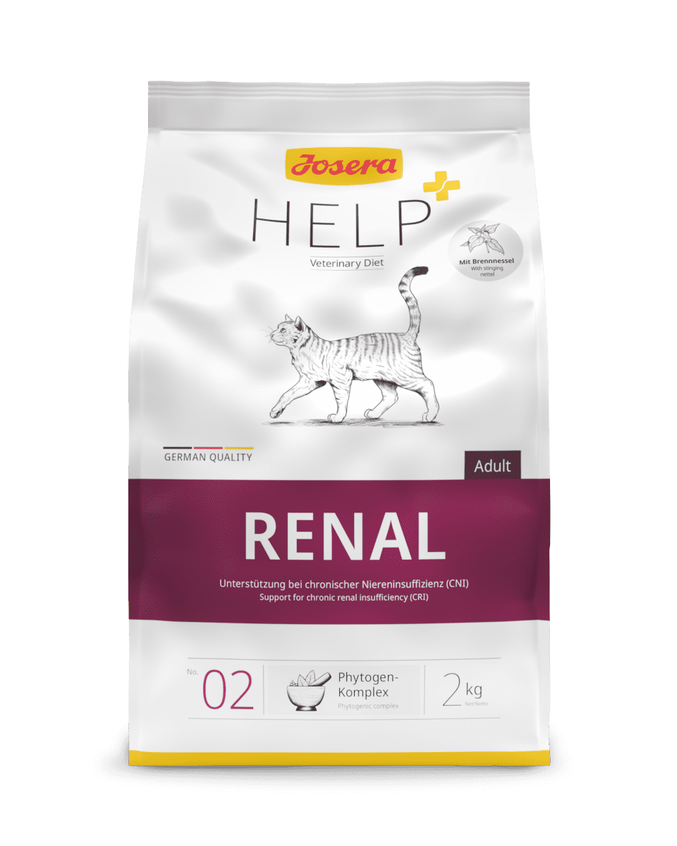 Josera Help+ RENAL - повноцінний дієтичний корм для дорослих котів для підтримки функції нирок у випадку хронічної ниркової недостатності.