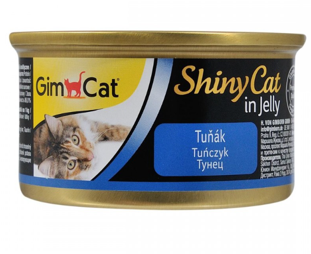 GimCat Shiny Cat тунец  – влажный корм с тунцом в желе для кошек