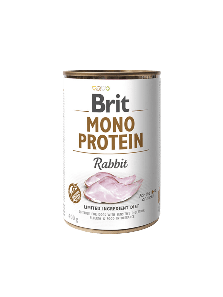 BRIT MONO PROTEIN RABBIT – консерва с кроликом для собак с чувствительным пищеварением