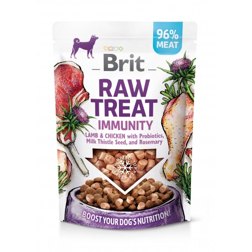 Ласощі для собак Brit Raw Treat freeze-dried Immunity для імунітету, ягня і курка