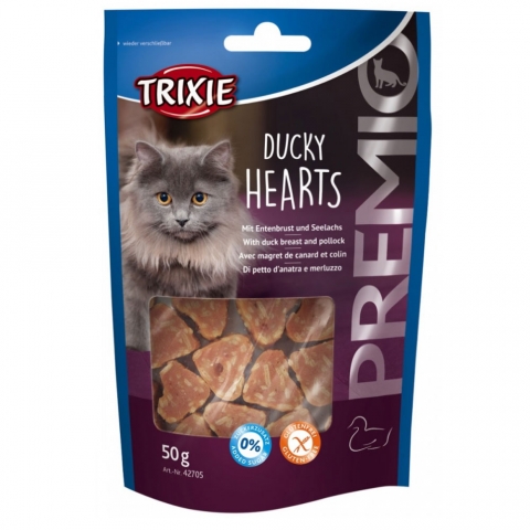 Trixie Premio Ducky Hearts – ласощі для котів із качкою та минтаєм