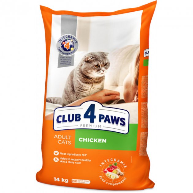 CLUB 4 PAWS PREMIUM CHICKEN – сухой корм для взрослых котов с курицей