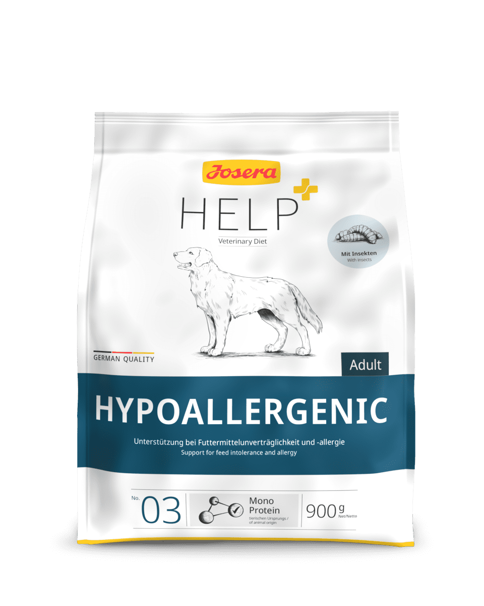 Josera Help+ HYPOALLERGENIC – полноценный диетический корм для взрослых собак для снижения пищевой непереносимости.