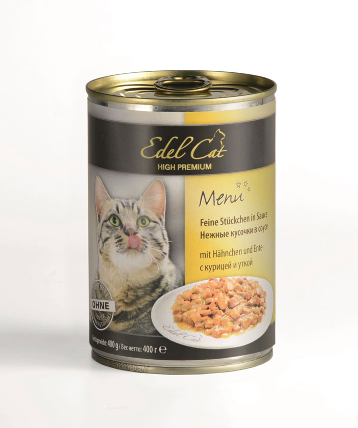 Edel Cat вологий корм для кішок з куркою і качкою