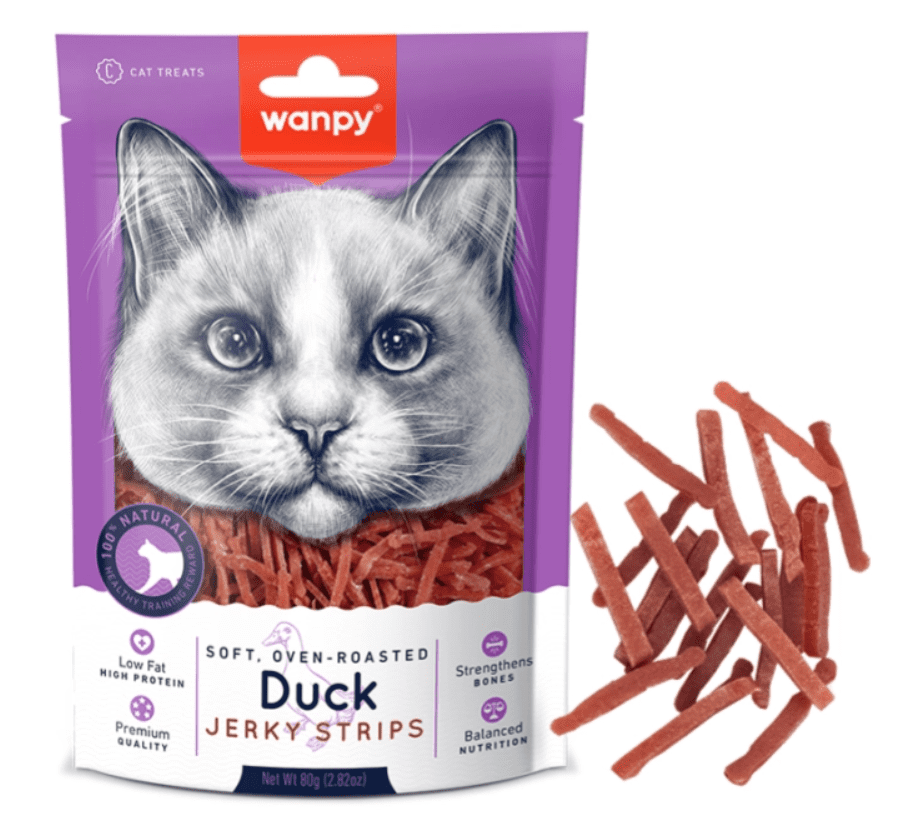 Wanpy Soft Duck Jerky Strips - ласощі філе качине в'ялене у вигляді смужок для котів