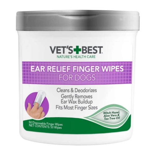 Vet`s Best Ear Relief Finger Wipes - серветки для чищення вух собак (50 шт)