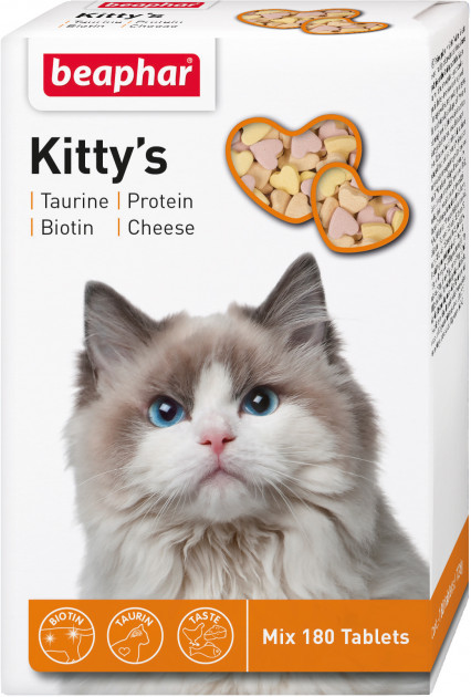 Beaphar Kitty's Mix – вітамінізовані ласощі для дорослих котів 