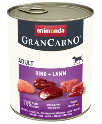 Animonda GranCarno Adult Beef + Lamb – вологий корм з яловичиною та ягнятиною для дорослих собак