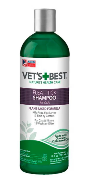 Vet's Best Flea & Tick Shampoo - шампунь для кошек, отпугивающий насекомых