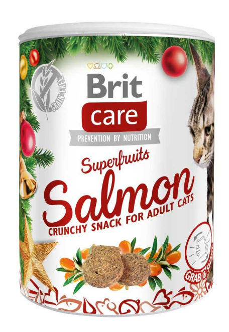 Brit Care Cat Snack Superfruits Salmon - ласощі з лососем для котів 