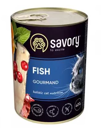 Savory Cat Gourmand Fish – паштет с белой рыбой для длинношерстных кошек-гурманов