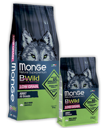 MONGE DOG BWILD LOW GRAIN WILD BOAR – сухий низькозерновий корм з диким кабаном для дорослих собак усіх порід