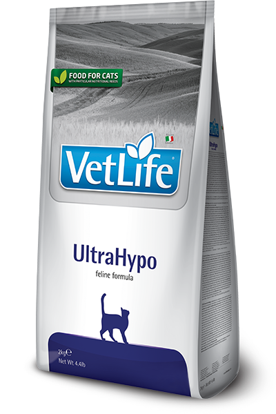 Farmina Vet Life UltraHypo feline — сухой корм для кошек при неблагоприятной реакции на еду