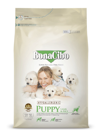   BonaCibo Hypoallergenic Puppy Lamb&Rice – сухий гіпоалергенний корм з м'ясом ягняти та рисом для цуценят усіх порід