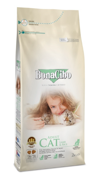   BonaCibo ADULT CAT LAMB & RICE – сухий корм з м'ясом ягняти та рисом для дорослих котів усіх порід